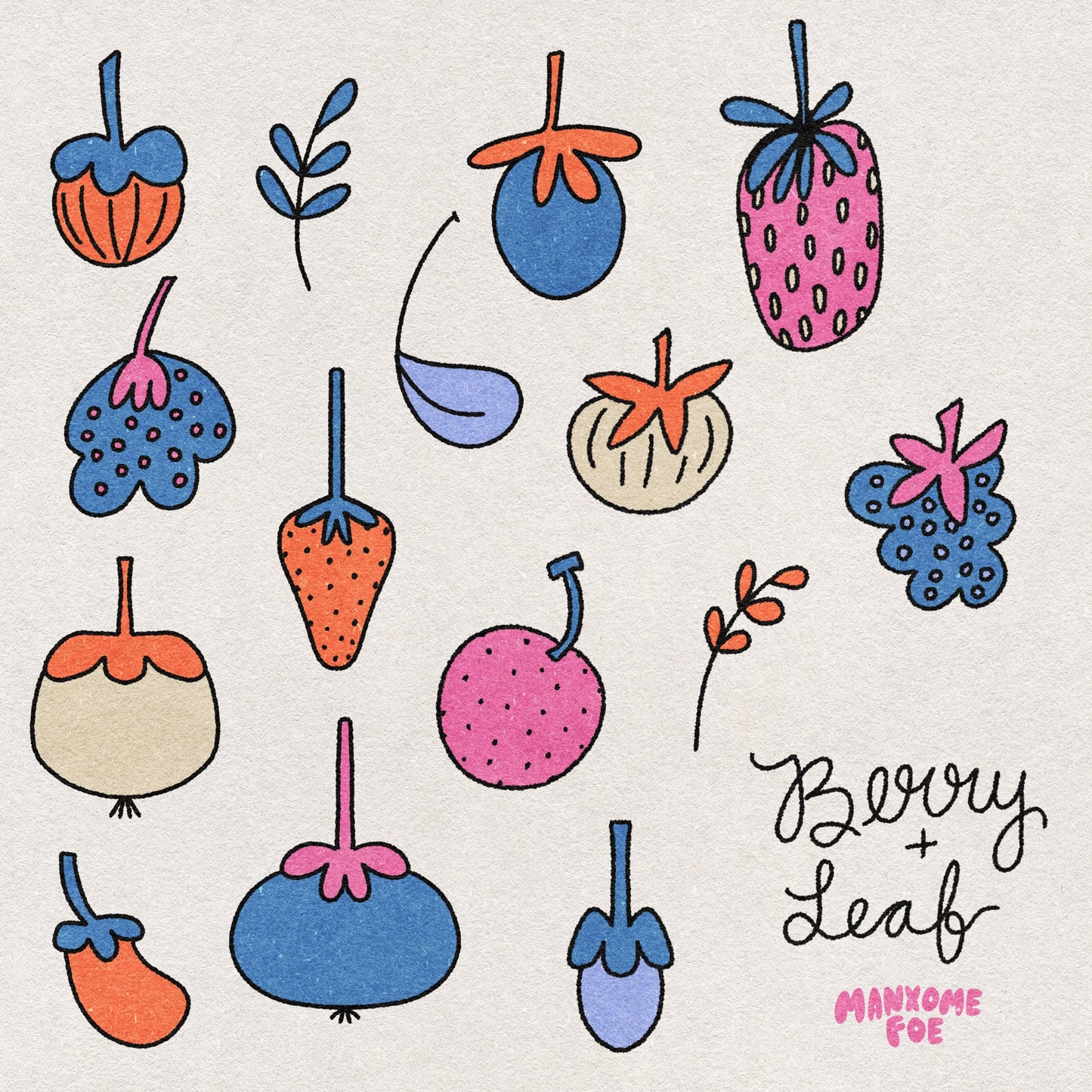 Berry & Leaf Print