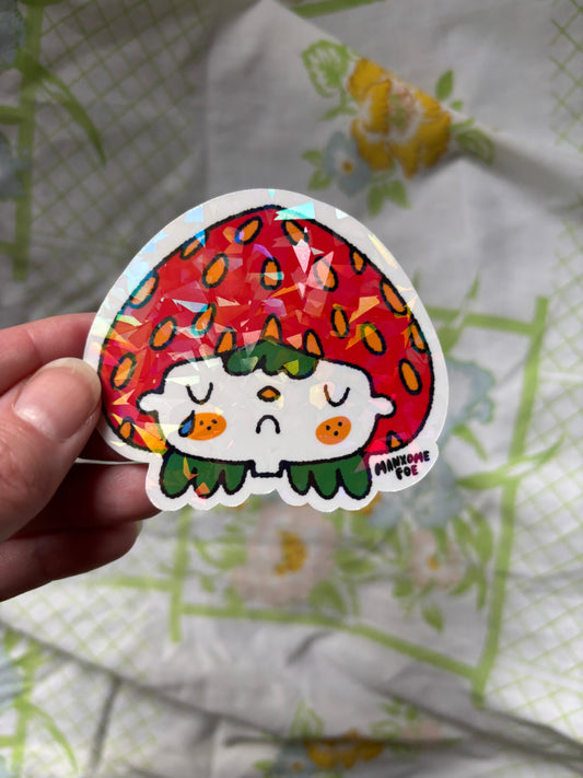 Sad Strawberry Sticker